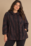 Peter Nygard Women’s Woven Collared Plaid LS Button-Up Shirt Sz 16 Brown/Black