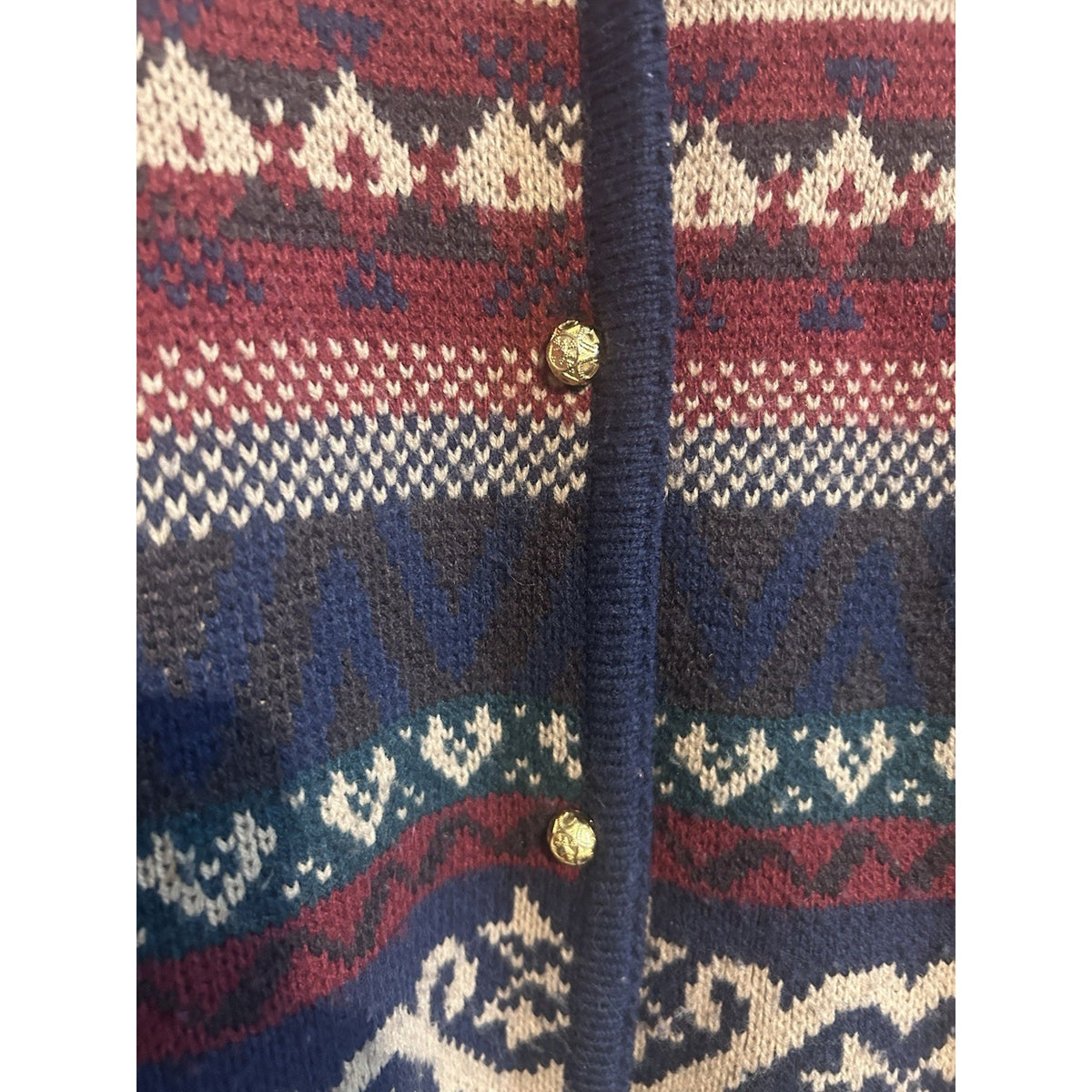 Crystal Kobe Women’s Multicolor Fair Isle Knit Button Pockets Cardigan PL