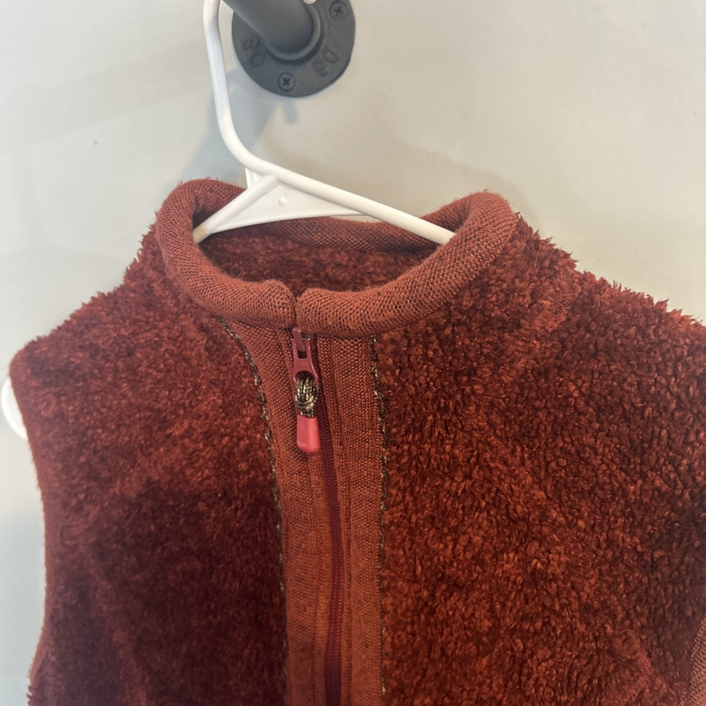 Woolrich Womans Full Zip Fleece Vest Size M Black Cherry Heather Sleeveless VTG