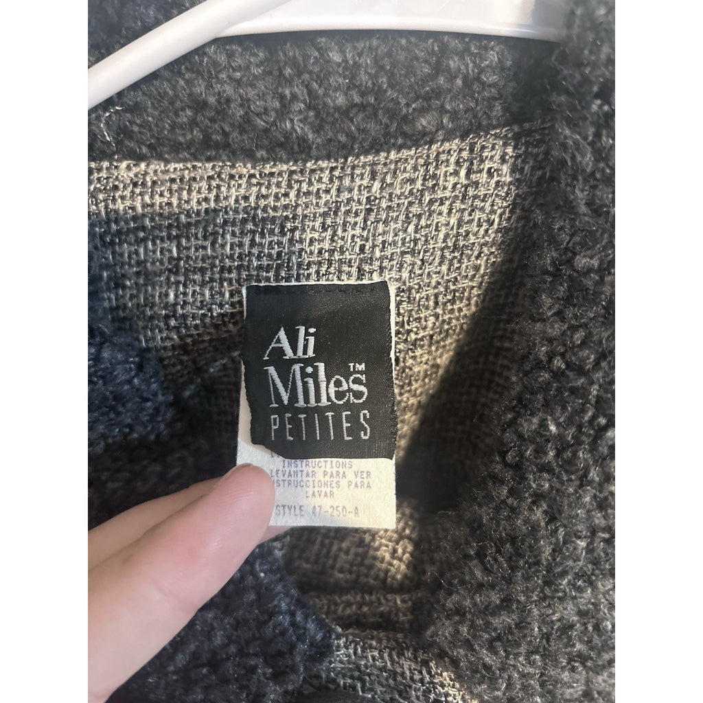 Ali Miles Petites Gray/Black Tweed 2pc Suit Jacket & Pants 14P