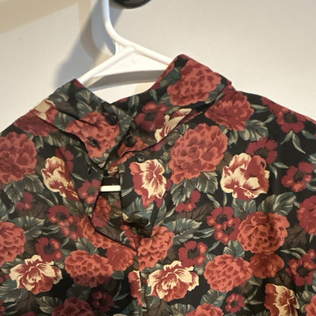 VTG - Pendleton USA Made Floral Cowl Neck LS Rayon Blouse - Plus Size 18