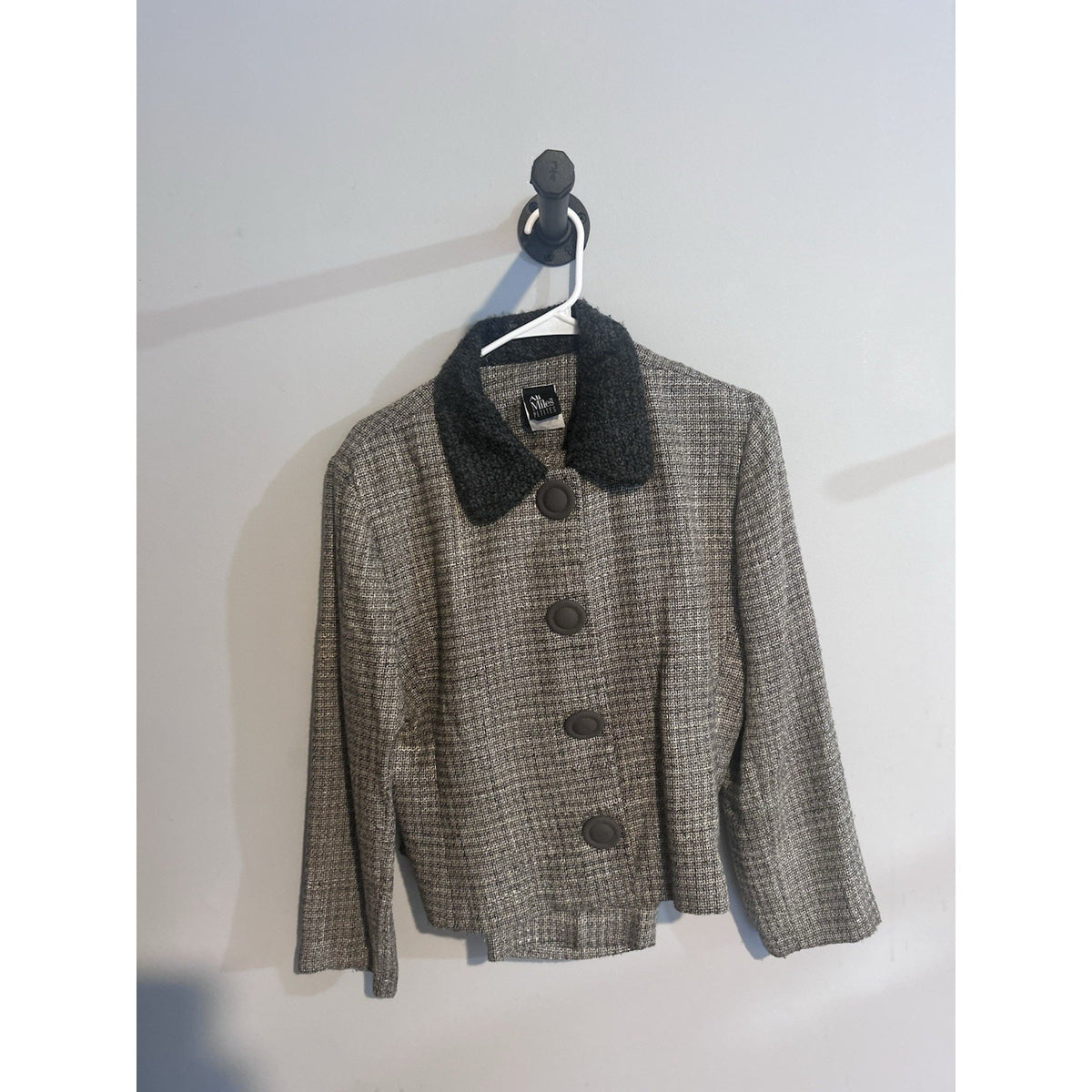 Ali Miles Petites Gray/Black Tweed 2pc Suit Jacket & Pants 14P