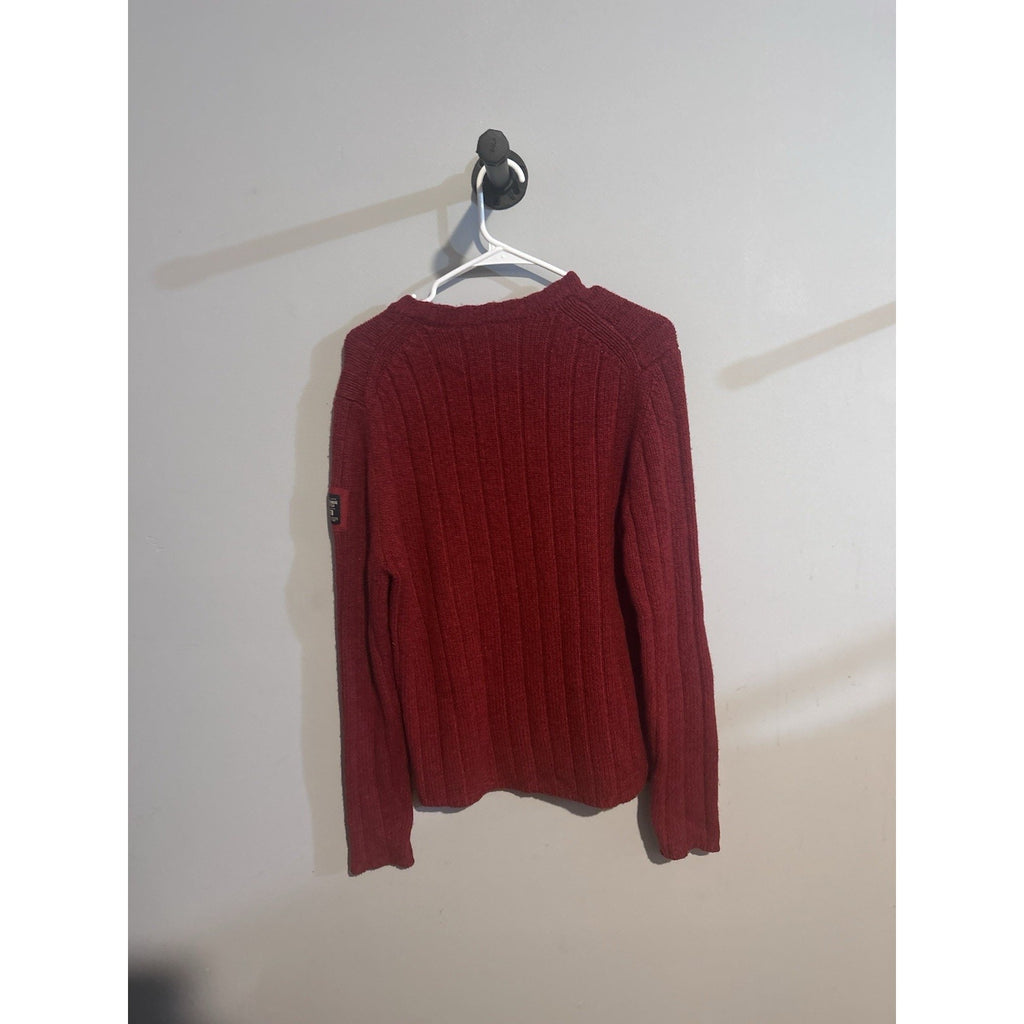 Abercrombie & Fitch Men's Red Cable Knit Pullover Sweater Size L