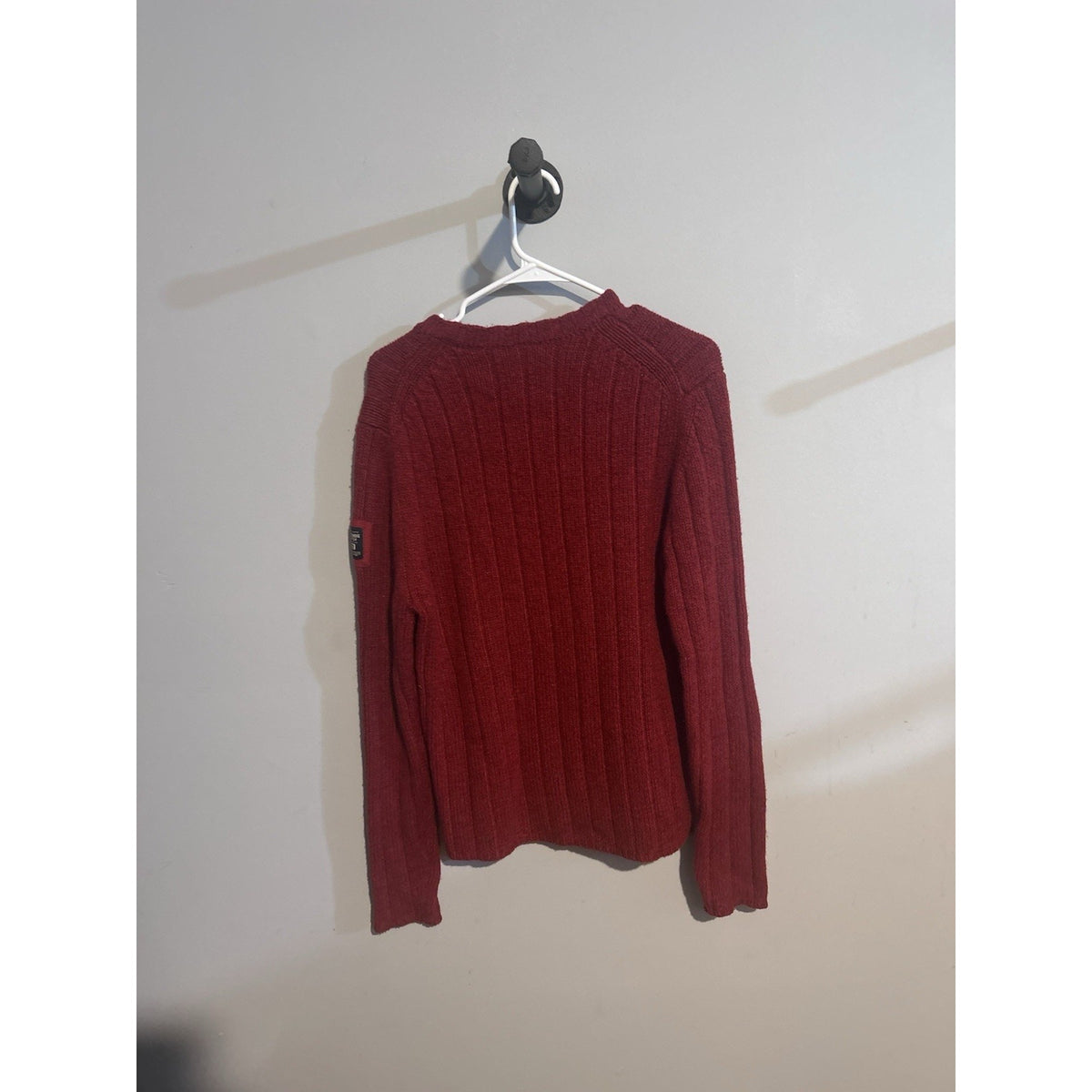Abercrombie & Fitch Men's Red Cable Knit Pullover Sweater Size L