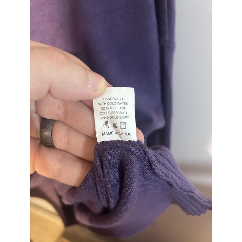Dreamers by Debut Women’s Purple Solid Knit Boat Neck Pullover Sweater M/L
