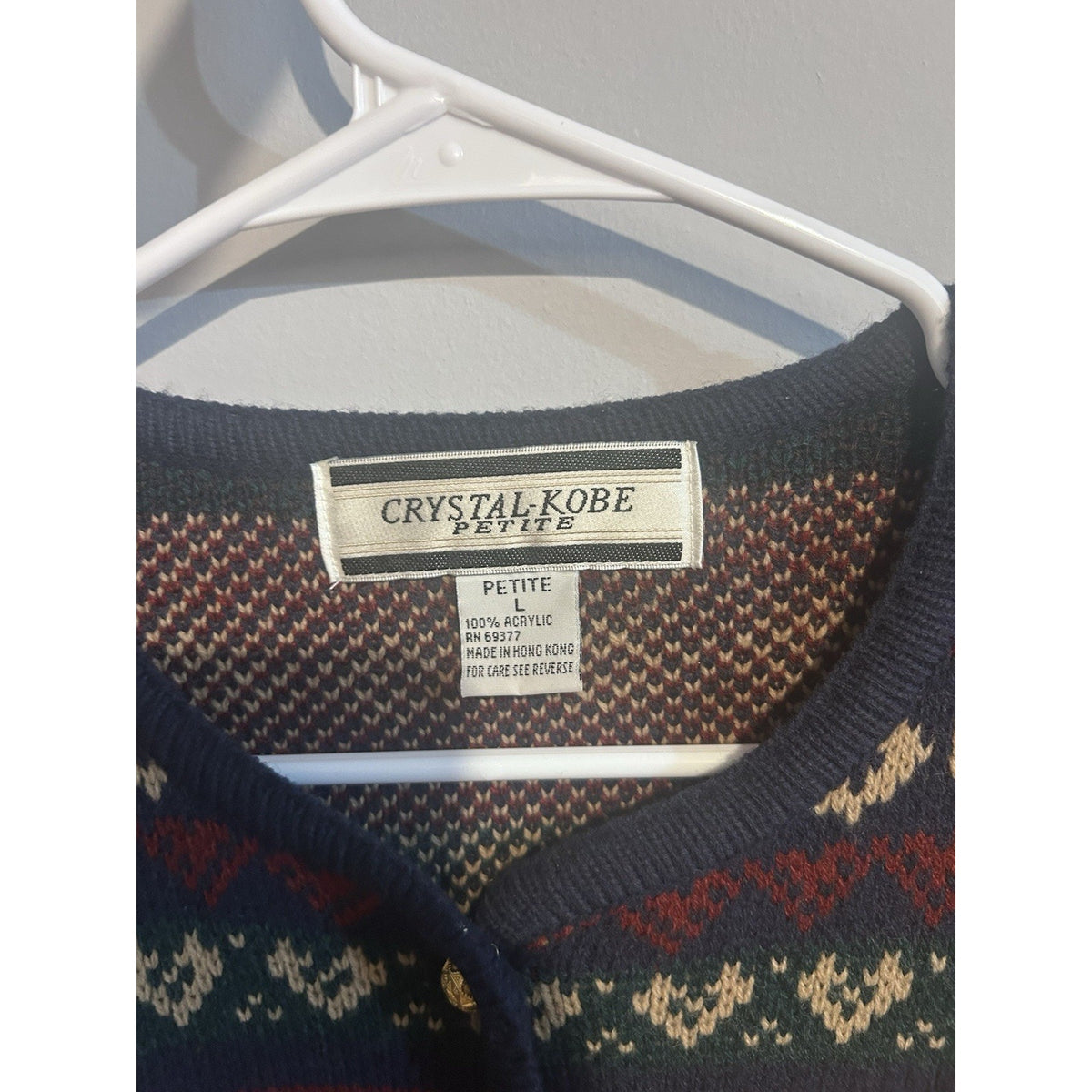 Crystal Kobe Women’s Multicolor Fair Isle Knit Button Pockets Cardigan PL