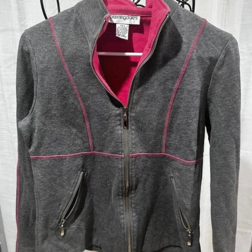 Bloomingdale's Gray and Pink Zip Up Jacket