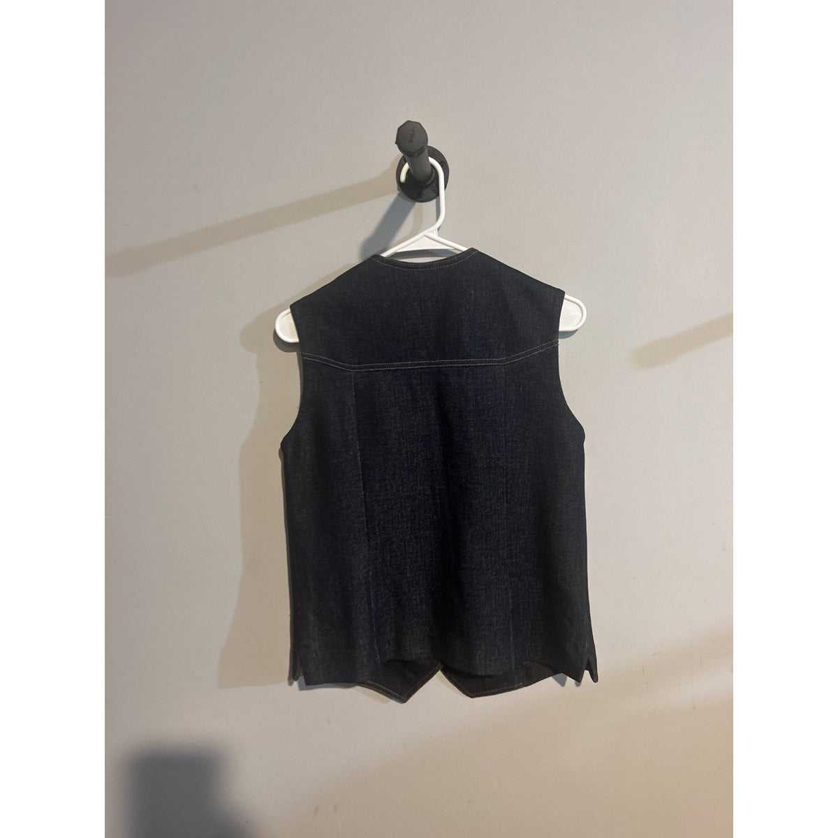 Graff Californiawear Vintage Dark Wash Denim Vest Gold Buttons Women's Medium