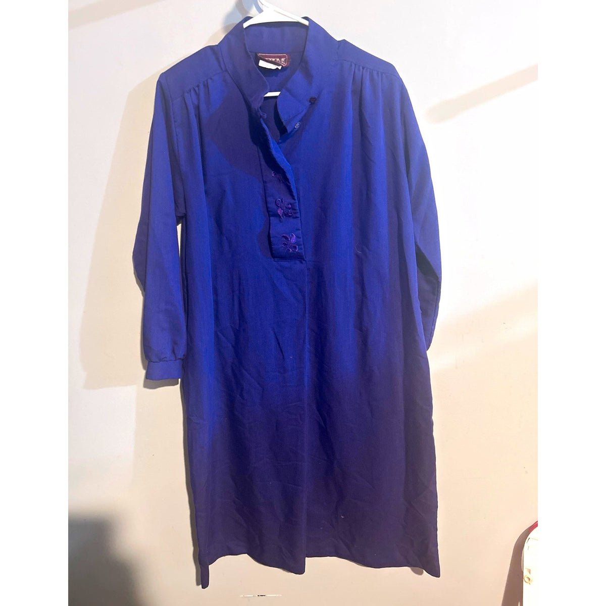 EJM Ltd Women’s Blue Cotton Canvas Kurta Tunic Top, Size 14
