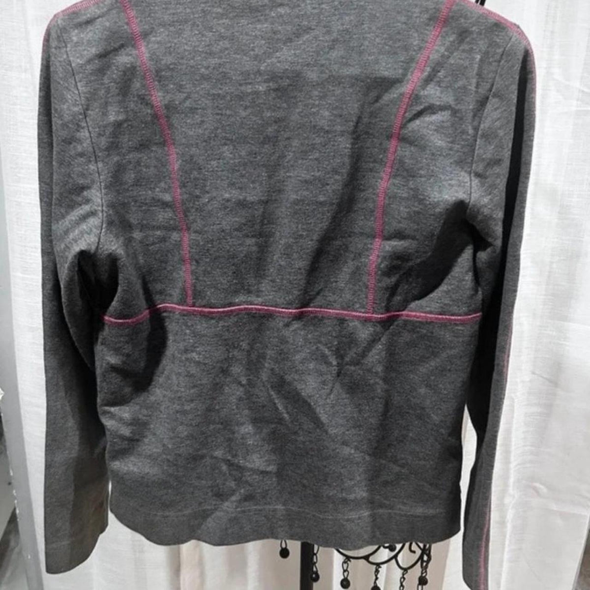 Bloomingdale's Gray and Pink Zip Up Jacket