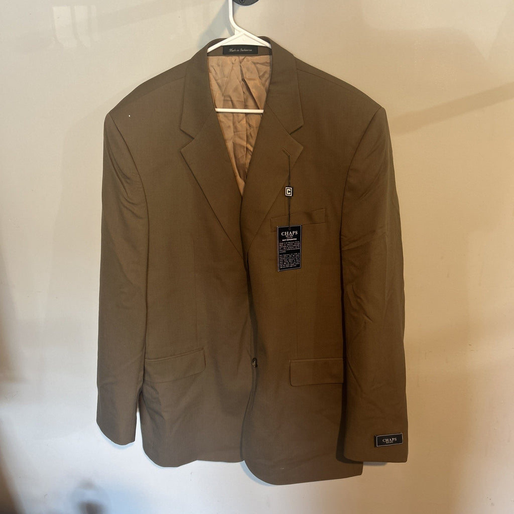 Mens Chaps Suit Separates 100% Wool Jacket Sport Coat 42REG Brown NWT $220 MSRP