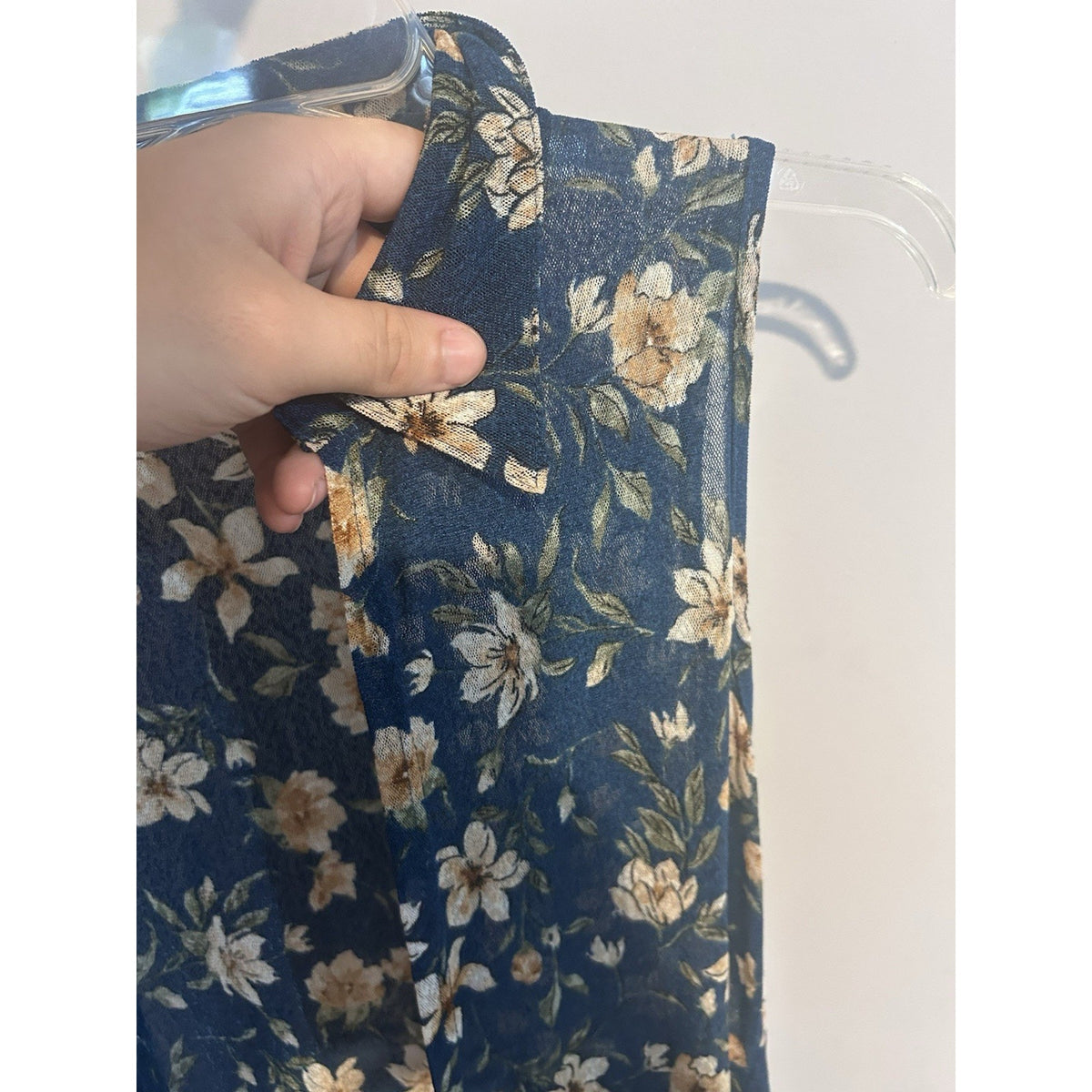 Ember Women Blue/Beige Floral Sleeveless Maxi Long Dress Size XL Regular