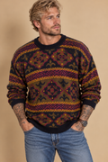 Claiborne Men's Multicolor Geometric Knit Crewneck Pullover Sweater Size L VTG