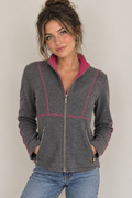 Bloomingdale's Gray and Pink Zip Up Jacket