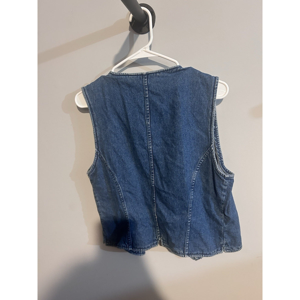First Issue Womens Y2K Blue Denim Vest Size M Sleeveless Button Pockets