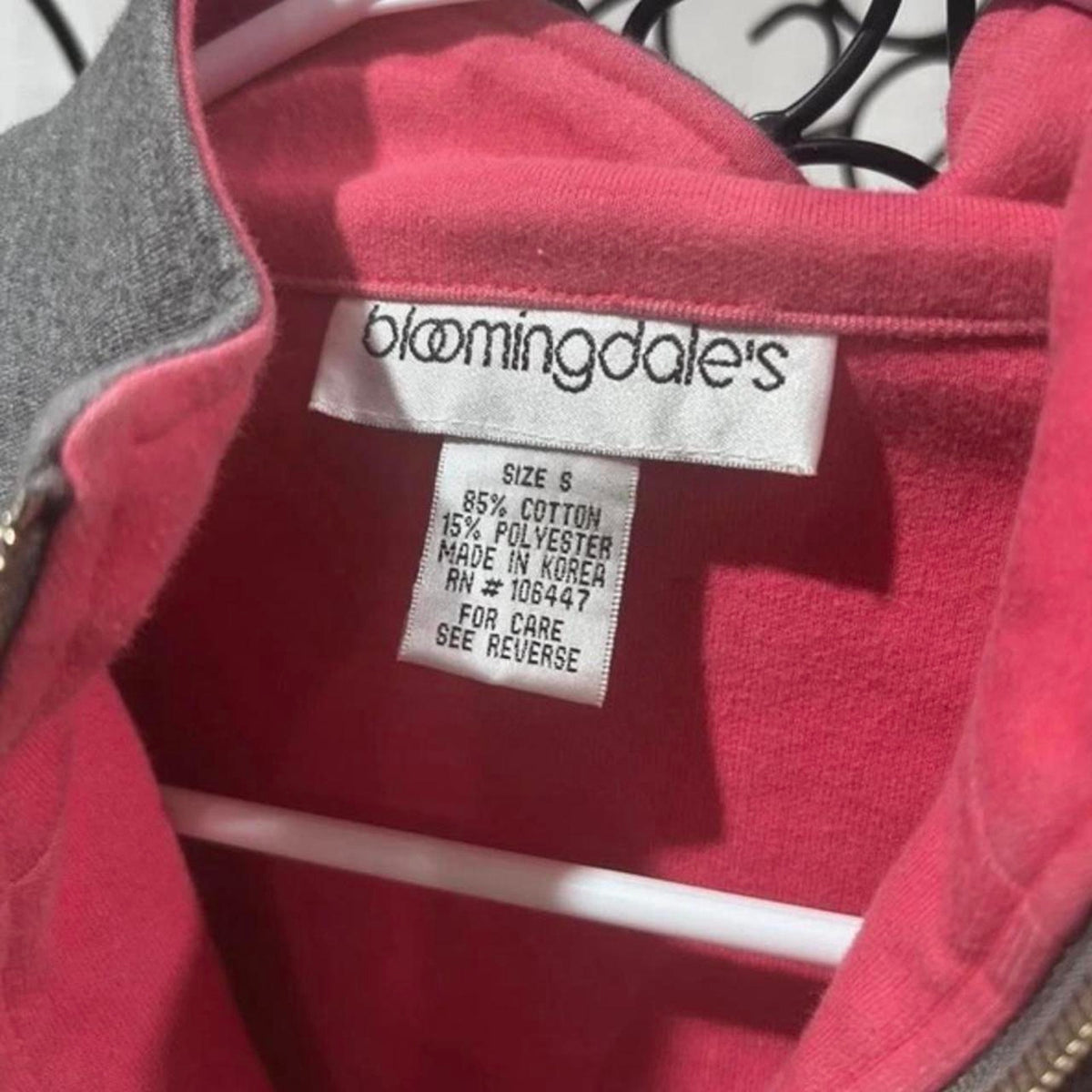 Bloomingdale's Gray and Pink Zip Up Jacket