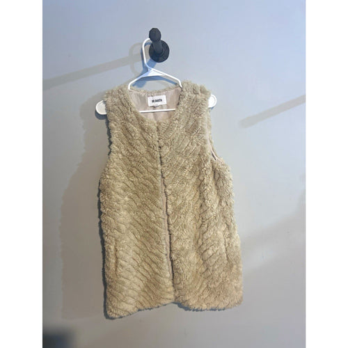 BB Dakota Womens Faux Fur Lined Sleeveless Vest Beige Size M BG31538