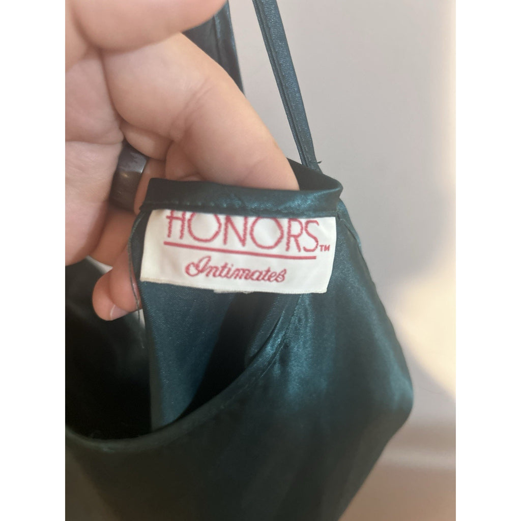 Honors Intimates Women’s Green Satin Full Slip, Size M, Polyester Solid