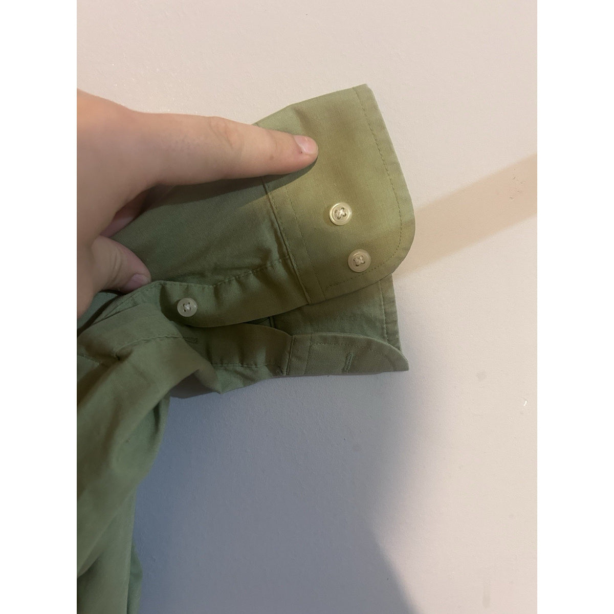Pierre Cardin Men's Green Cotton Solid Dress Shirt Classic Fit 16.5 34/35