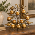 Christmas Conservatory Gold Metal Tree Bird Votive Candelabra Freestanding