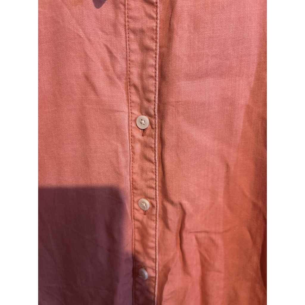 Chico's Button Up Light Orange Collared Shirt 2 US size 12/14
