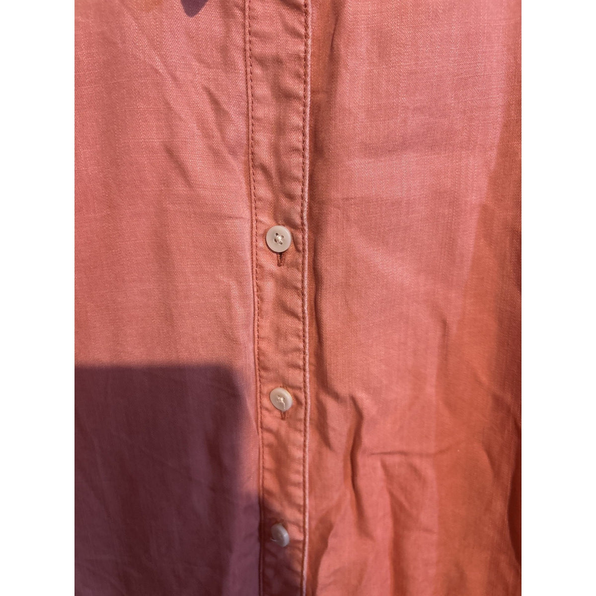 Chico's Button Up Light Orange Collared Shirt 2 US size 12/14