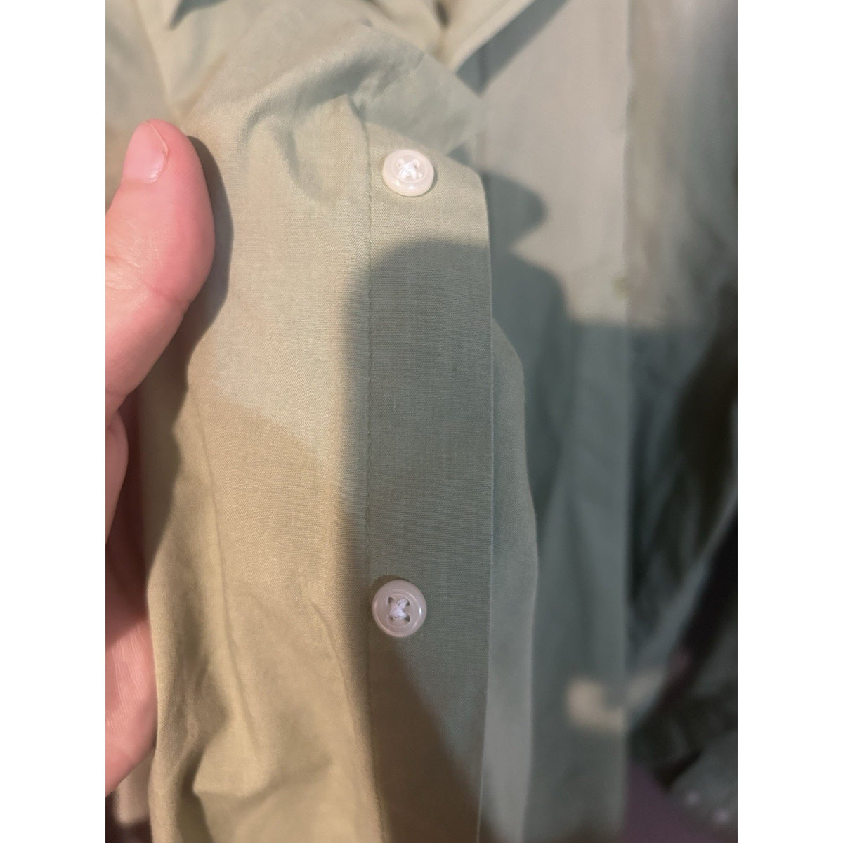 Pierre Cardin Men's Green Cotton Solid Dress Shirt Classic Fit 16.5 34/35