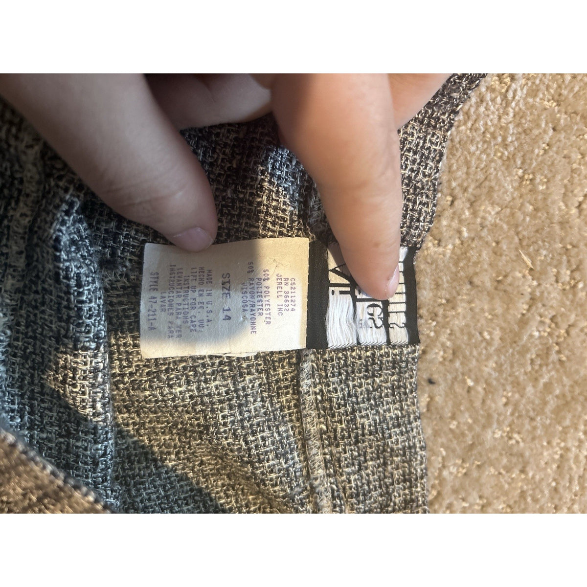 Ali Miles Petites Gray/Black Tweed 2pc Suit Jacket & Pants 14P