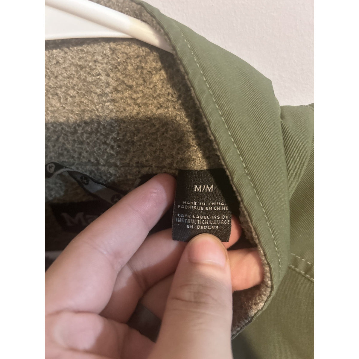 Army Green Marmot Men's Soft Shell Jacket Size Medium Fleece Lined