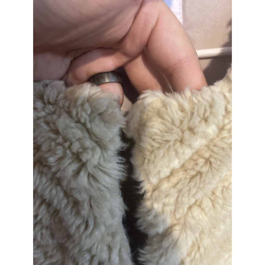 BB Dakota Womens Faux Fur Lined Sleeveless Vest Beige Size M BG31538