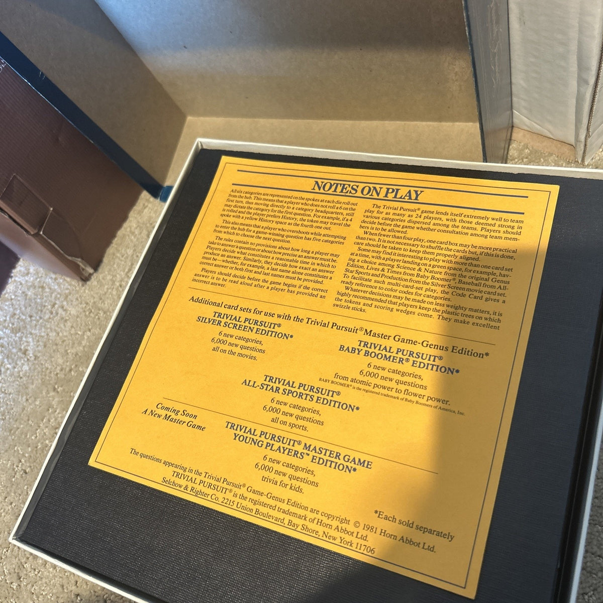 Trivial Pursuit Master Game Genus Edition 1981 Complete Vintage Trivia Board