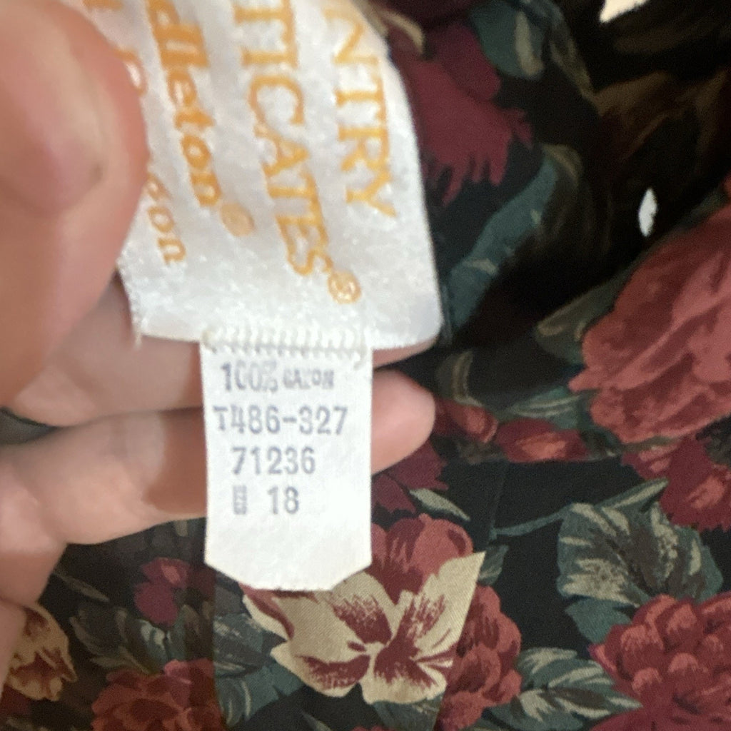 VTG - Pendleton USA Made Floral Cowl Neck LS Rayon Blouse - Plus Size 18