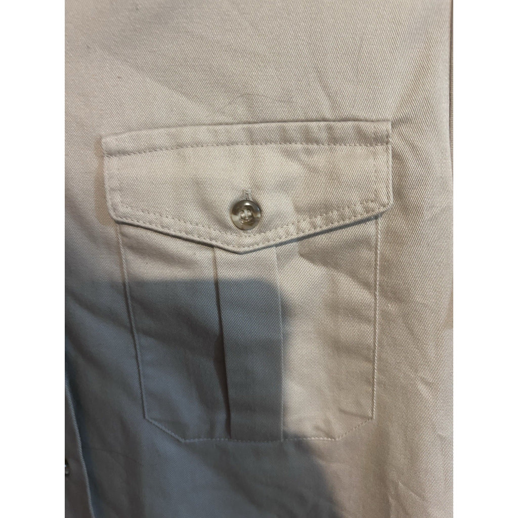 LL Bean Vintage 1980s Khaki Tan Cotton Safari Shirt Dress