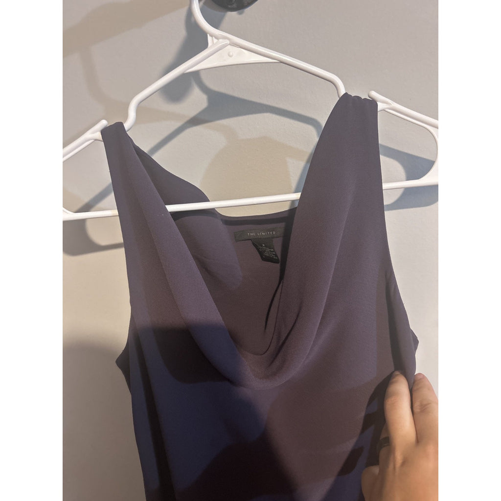 The Limited Women Black Cocktail Dress 8 Cowl Neck Evening Dress 100% Polyester