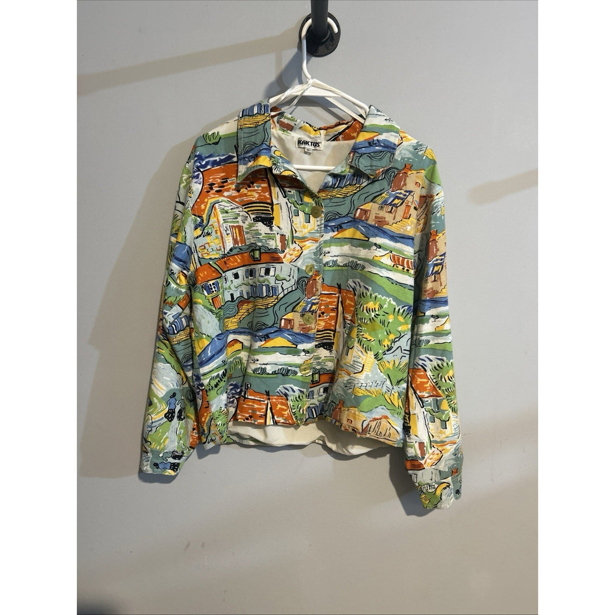 VTG Kaktus Jacket Women’s Art To Wear Abstract Linen Medium
