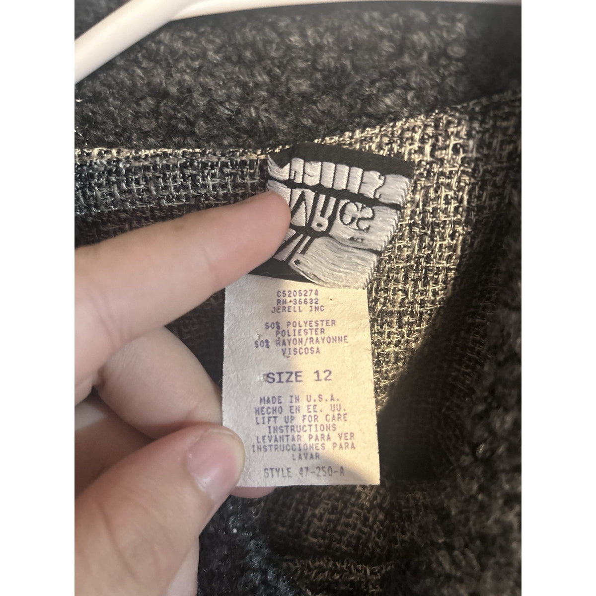 Ali Miles Petites Gray/Black Tweed 2pc Suit Jacket & Pants 14P