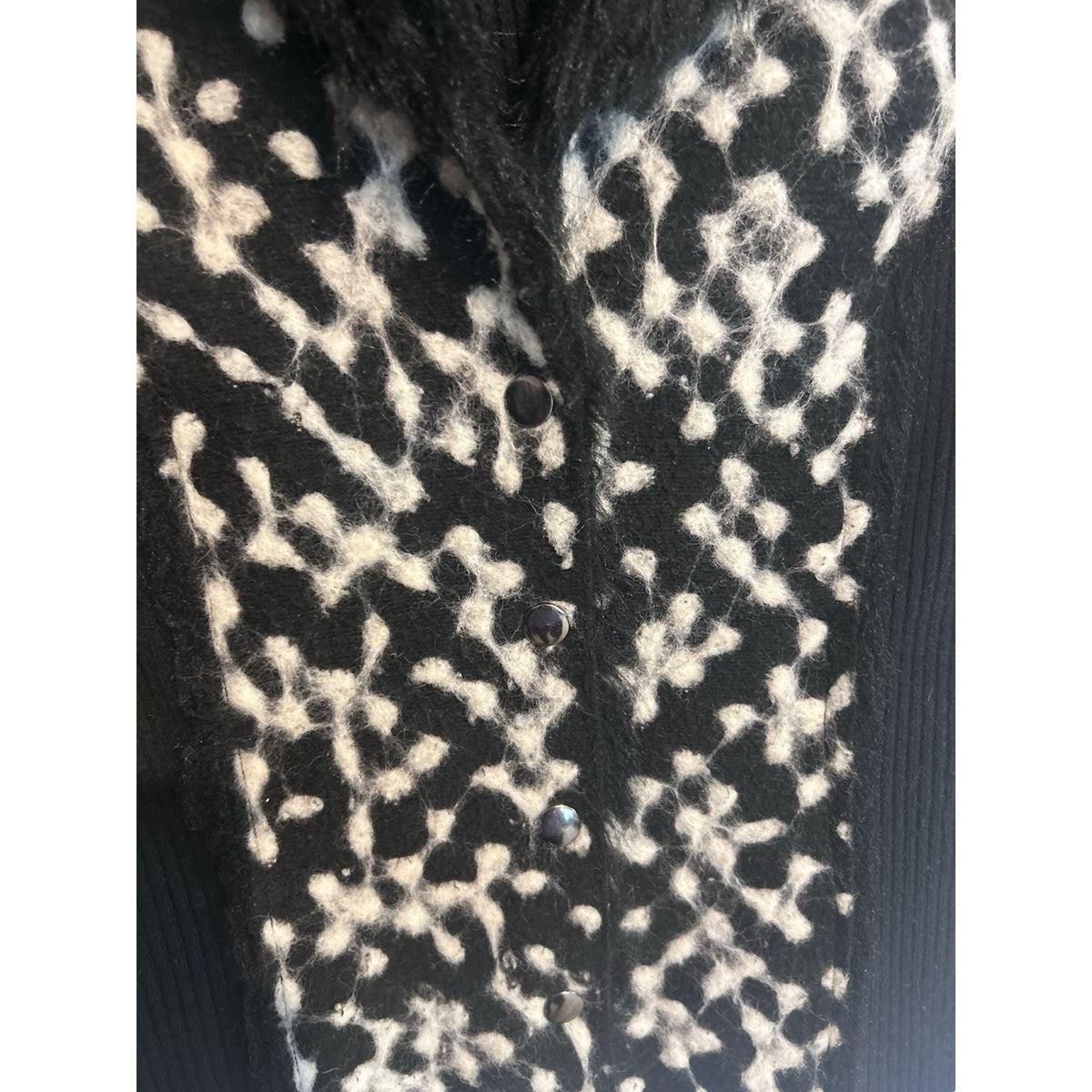 Simon Chang Womens Animal Print Faux Fur Trim Button Front Lined Vest Size M VTG