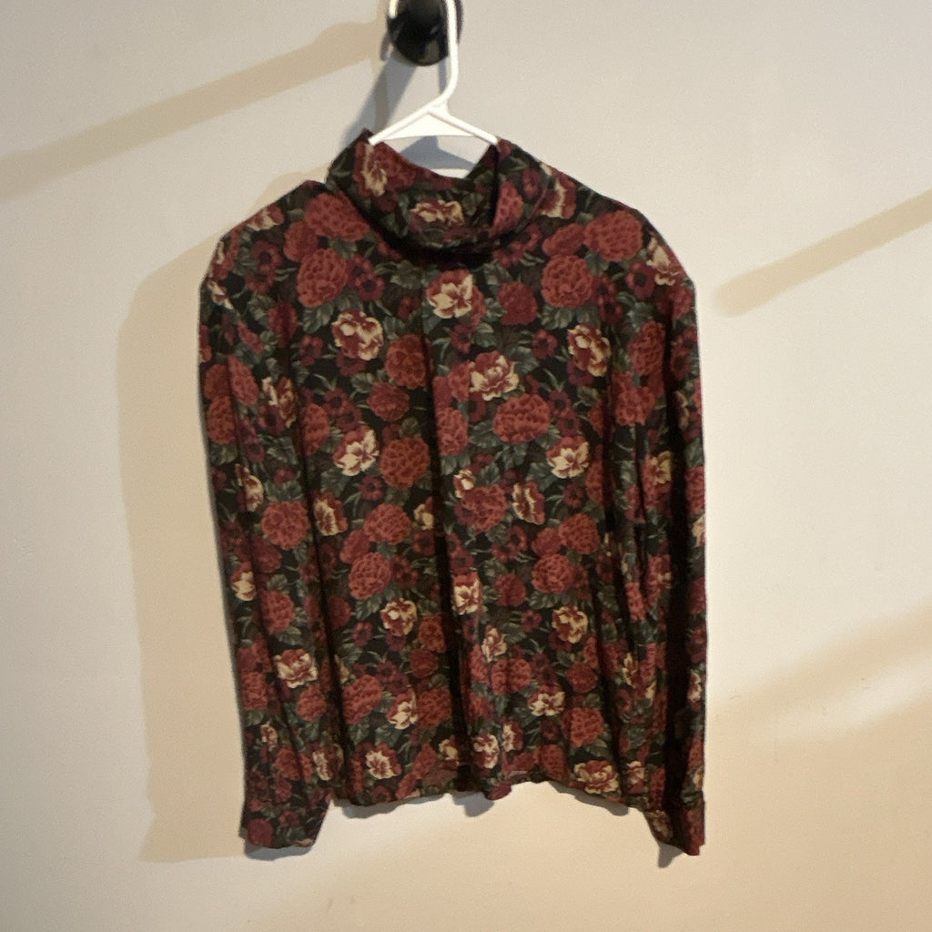 VTG - Pendleton USA Made Floral Cowl Neck LS Rayon Blouse - Plus Size 18