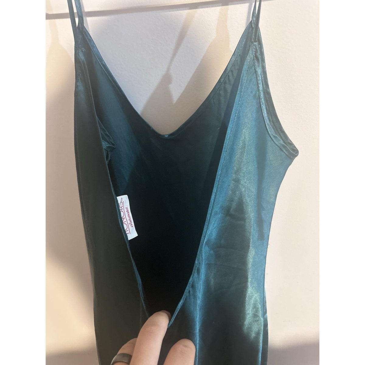 Honors Intimates Women’s Green Satin Full Slip, Size M, Polyester Solid