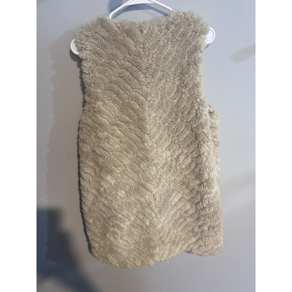 BB Dakota Womens Faux Fur Lined Sleeveless Vest Beige Size M BG31538